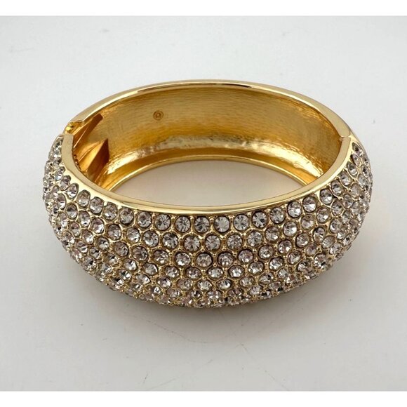 Wide Rhinestone Bangle Bracelet - Picture 3 of 13